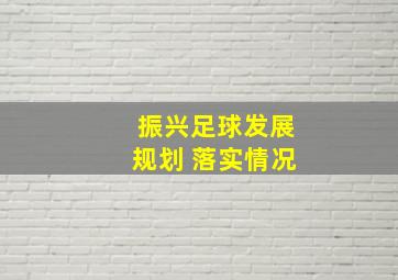 振兴足球发展规划 落实情况